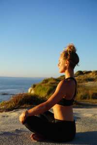 yoga session on cliffs