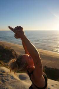 yoga session outdoors